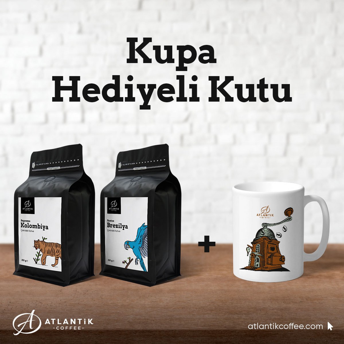 Atlantik Filtre Kahve 2*250gr Kahve Kupası Hediyeli Kutu